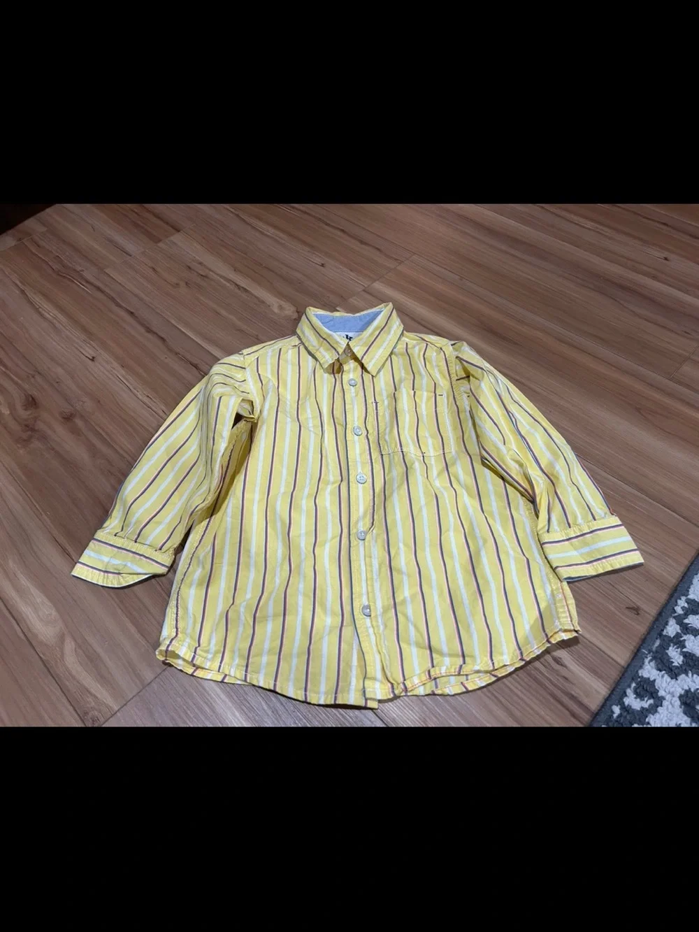 OshKosh B'gosh Yellow Striped Button-Down Shirt Size 5